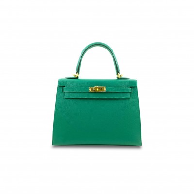HERMÈS EPSOM KELLY SELLIER 25 VERT VERTIGO (25*17*7cm) 